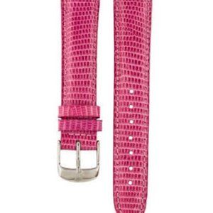 Michele 18 Genuine Lizard Watch Strap in Magenta